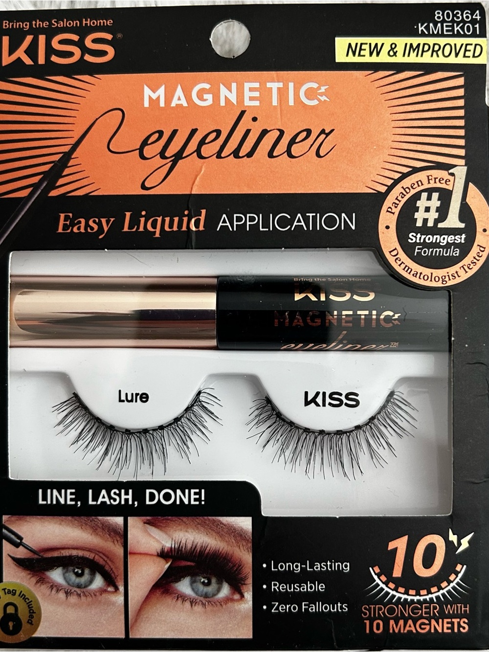 KISS Magnetic Eyeliner & Lure Magnetic Lashes - Black with Rose Gold Cap